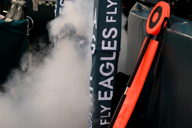 The Eagles take the field for a game against the Saints Sunday, Dec. 13, 2020 in Philadelphia. The Eagles won 24-21.