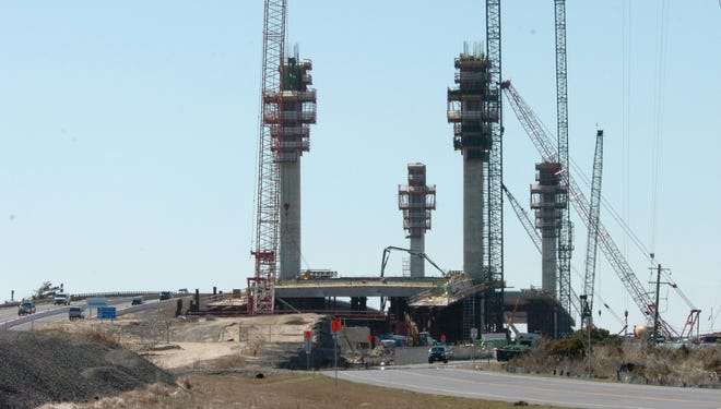 Indian River Inlet bridge construction site on March 31, 2010.
